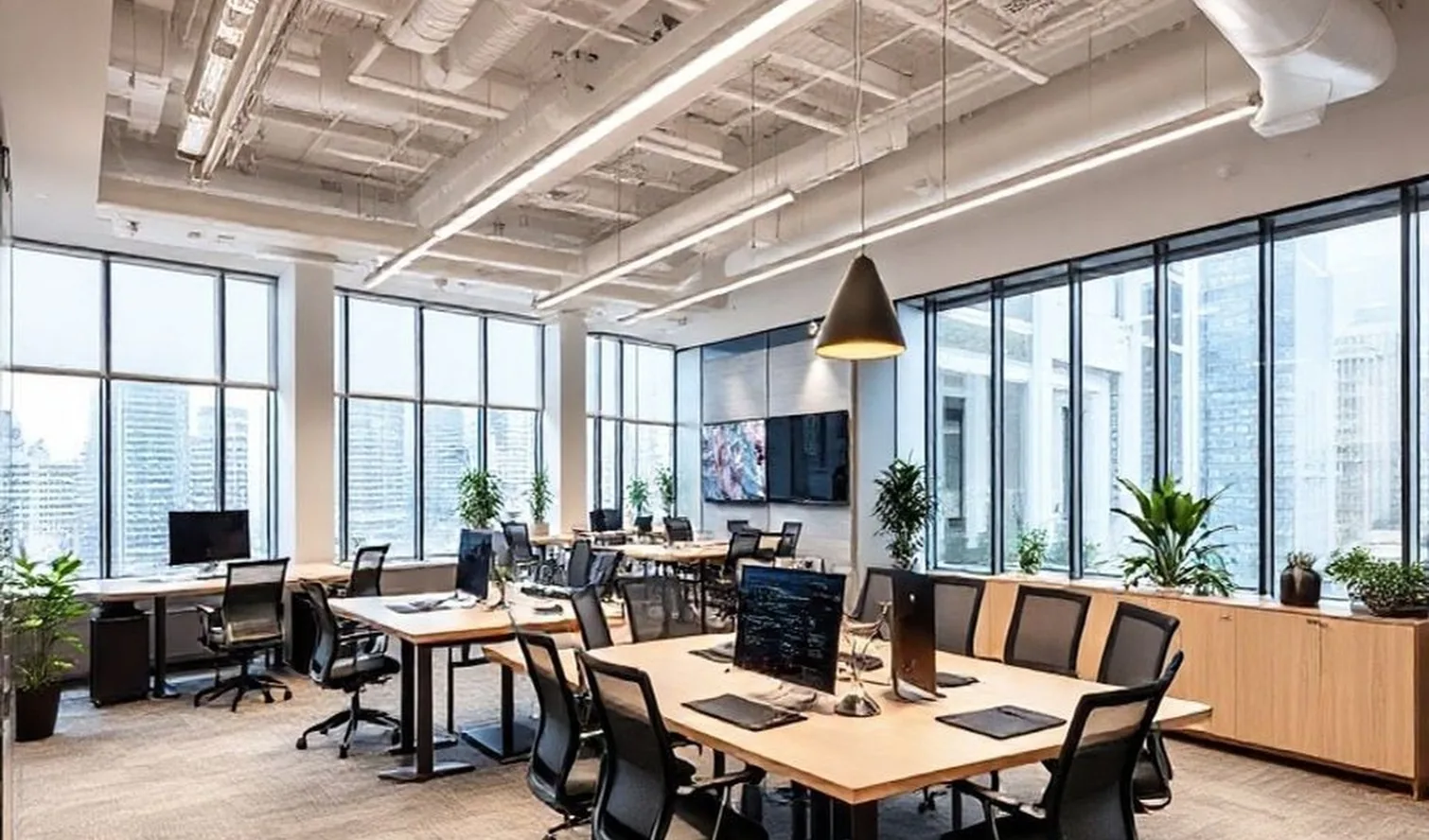Modern office workspace for young professionals